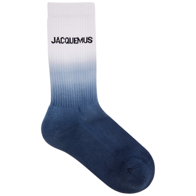 Shop Jacquemus Les Chaussettes Moisson Ombré Cotton-blend Socks, Socks In Navy
