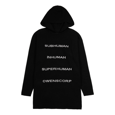Shop Rick Owens Tommy Black Hooded Cashmere-blend Sweatshirt In Black And White