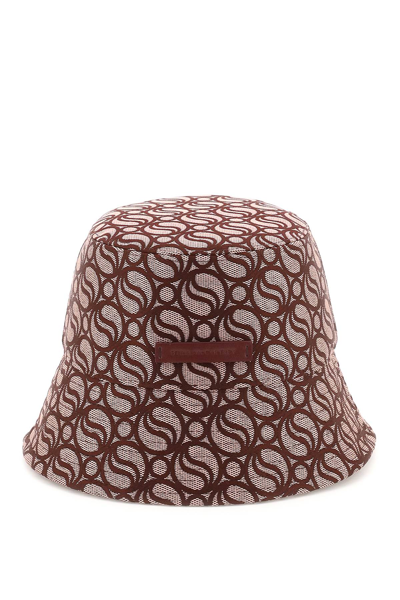 Shop Stella Mccartney S-wave Jacquard Fabric Bucket Hat In Red