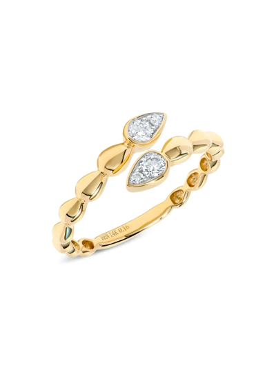 Shop Saks Fifth Avenue Women's 14k Yellow Gold & 0.16 Tcw Diamond Ring