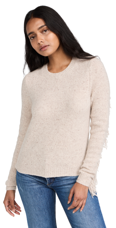 AUTUMN CASHMERE FRINGED CREW CASHMERE SWEATER 