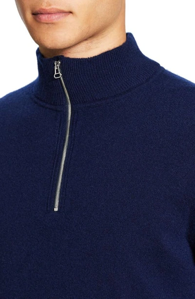 Shop Theory Hilles Quarter Zip Cashmere Pullover In Light Baltic - 14f