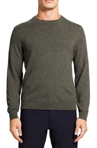 Shop Theory Hilles Cashmere Sweater In Olive Melange - Zyj
