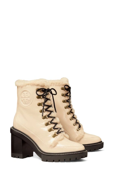 tory burch miller genuine shearling trim boot