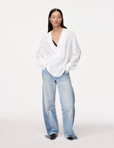 Shop Another Tomorrow Panelled Blouse In White