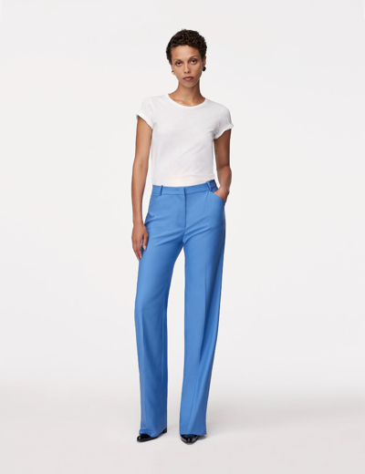 Shop Another Tomorrow Flared Trousers - Sustainable Fashion |  In Cornflower