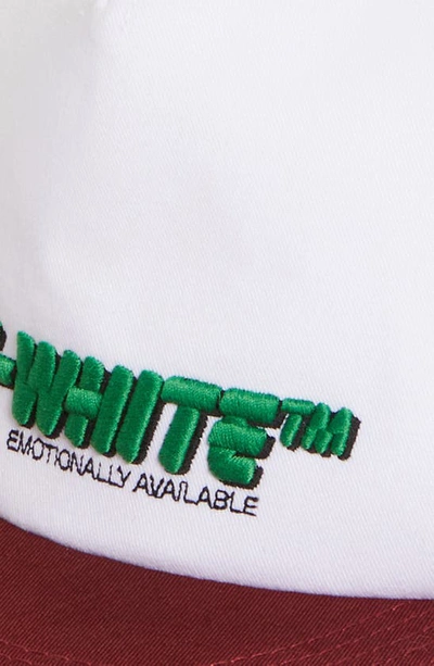 Shop Off-white Comics Embroidered Logo Baseball Cap In White/ Light Green