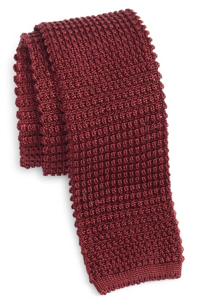 Shop Jack Victor Hudson Silk Knit Tie In Burgundy