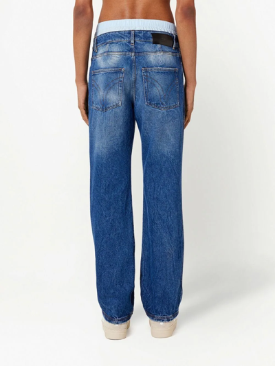 Shop Ami Alexandre Mattiussi Low-rise Straight-leg Jeans In Blue