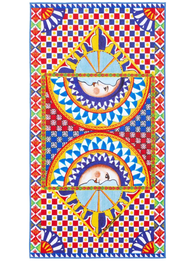 Dolce & Gabbana Terry Cloth Hand Towel In Blau