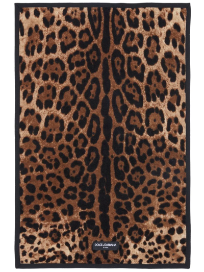 Shop Dolce & Gabbana Terry Cotton Guest Towel In Schwarz