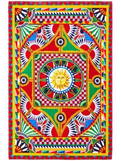 Dolce & Gabbana Terry Cotton Bath Towel In Rot