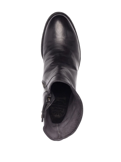 Officine Creative 55mm Denner Zip-detail Leather Boots In Black