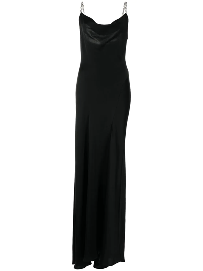 Shop Jonathan Simkhai Cowl-neck Sleeveless Gown In Black