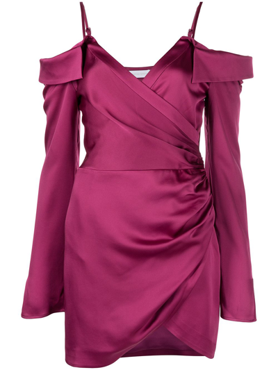 Shop Jonathan Simkhai Ruched-detail Off-shoulder Dress In Pink