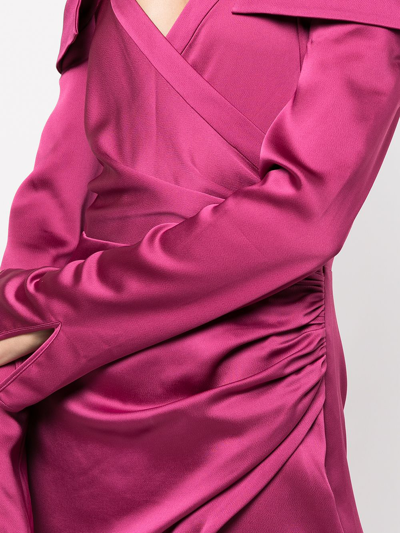 Shop Jonathan Simkhai Ruched-detail Off-shoulder Dress In Pink