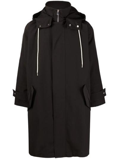 Shop There Was One Zip-up Hooded Parka In Black