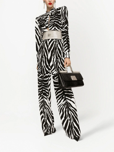 Dolce & Gabbana Zebra-print Strong-shoulder Cady Jumpsuit In Zebra Nera  Fdo.bianc | ModeSens