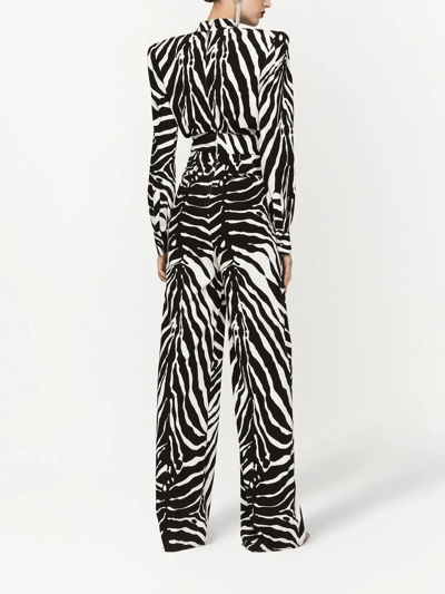 Shop Dolce & Gabbana Zebra-print Jumpsuit In Black