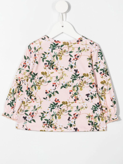 Shop Molo Floral-print Long-sleeve T-shirt In Pink