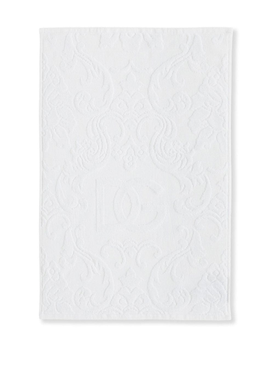Shop Dolce & Gabbana Barocco Logo-jacquard Towels (set Of 5) In Weiss