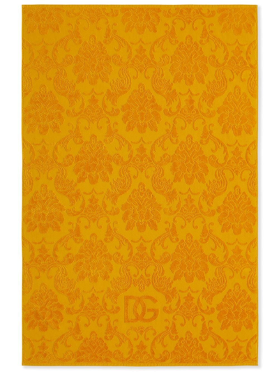 Dolce & Gabbana Terry Cotton Towels (set Of Five) In Orange