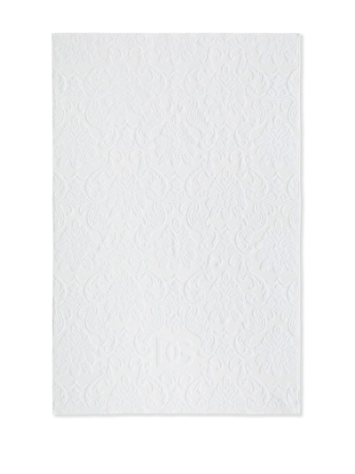 Shop Dolce & Gabbana Barocco Logo-jacquard Towels (set Of 5) In Weiss
