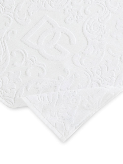 Shop Dolce & Gabbana Barocco Logo-jacquard Towels (set Of 5) In Weiss