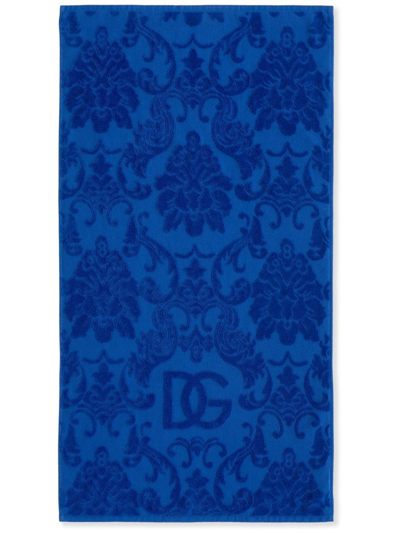 Dolce & Gabbana Terry Cotton Towels (set Of Five) In Blau