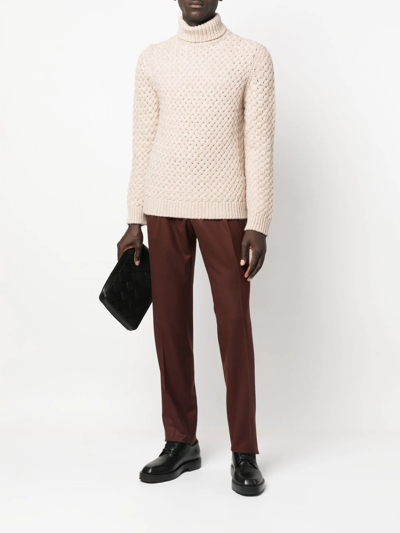 Lardini Roll-neck Pullover Jumper In Nude