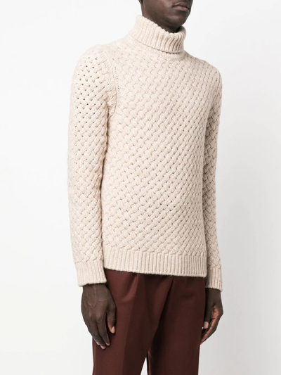Lardini Roll-neck Pullover Jumper In Nude