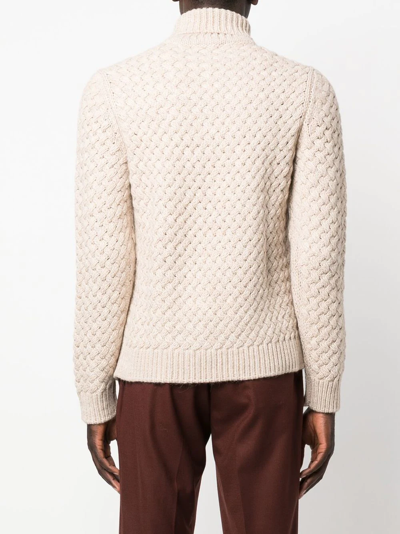 Lardini Roll-neck Pullover Jumper In Nude