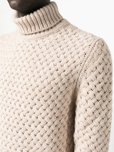 Lardini Roll-neck Pullover Jumper In Nude