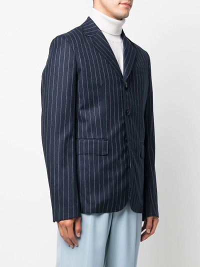 Kenzo Pinstripe Single-breasted Blazer In Blau