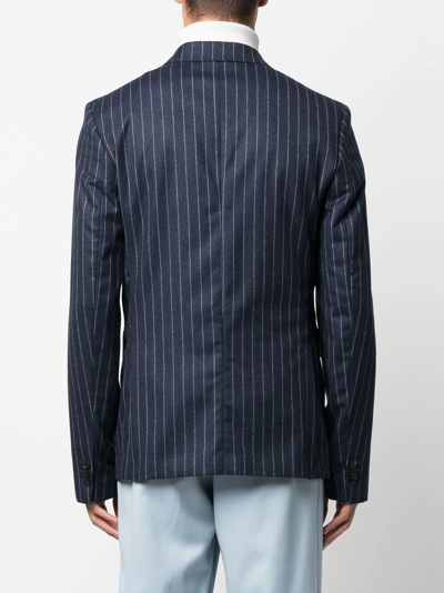 Kenzo Pinstripe Single-breasted Blazer In Blau