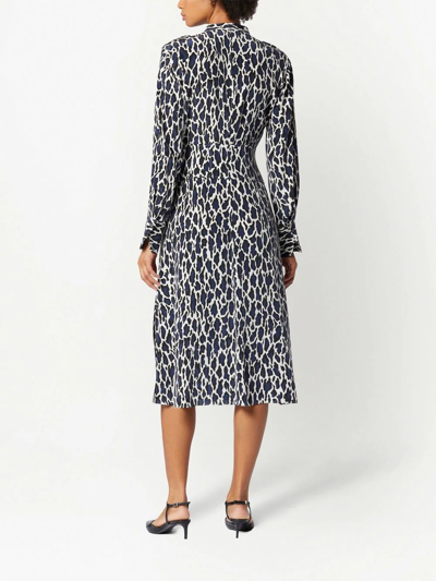 Shop Equipment Thea Leopard-print Silk Dress In Blau