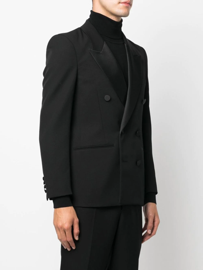 Shop Saint Laurent Double-breasted Tailored Blazer In Schwarz