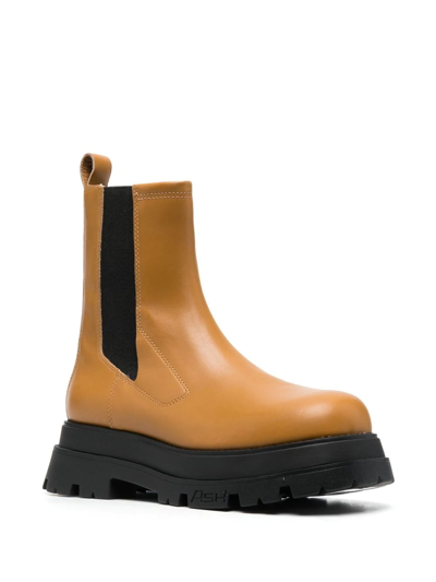 Ash Chunky-sole Chelsea Boots In Braun