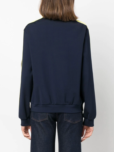 Tory Burch Sweatshirt With Front Zipper In Blue