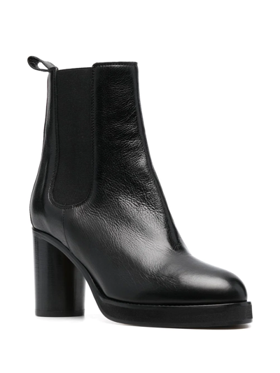 Shop Isabel Marant 90mm Leather Ankle Boots In Schwarz