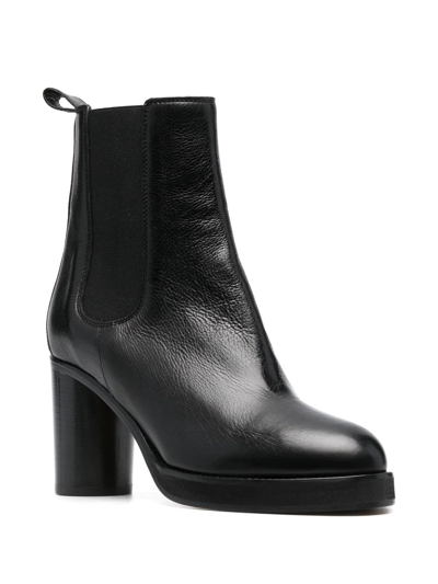 Isabel Marant Black Black Lalix Leather Ankle Boots In Schwarz