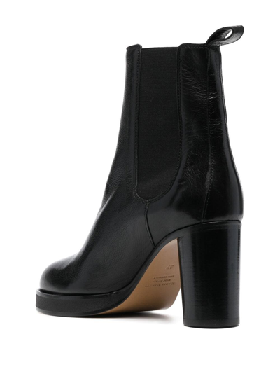 Shop Isabel Marant 90mm Leather Ankle Boots In Schwarz