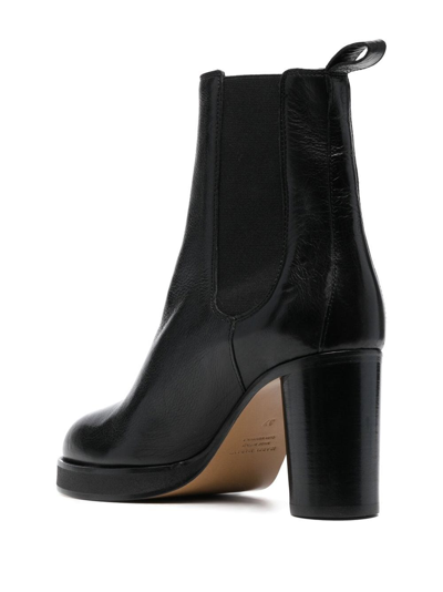 Isabel Marant Black Black Lalix Leather Ankle Boots In Schwarz