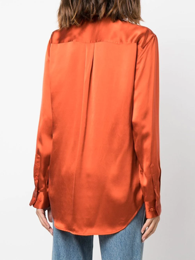 Shop Equipment Silk Long-sleeve Shirt In Orange