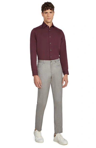 Shop Jack Victor Chambray Button-up Shirt In Plum