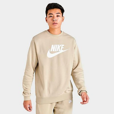 Shop Nike Sportswear Club Fleece Futura Logo Crewneck Sweatshirt In Rattan