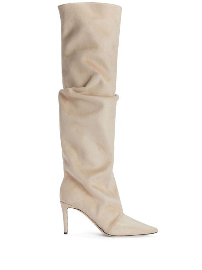 Shop Giuseppe Zanotti Gz Gala 85mm Knee-high Boots In Nude