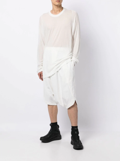 Shop Julius Cropped Cotton-jersey Trousers In Weiss