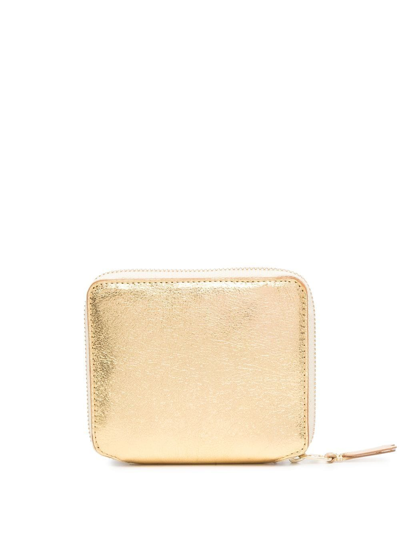 Comme Des Garçons Vertical Zip-fastening Wallet In Gold