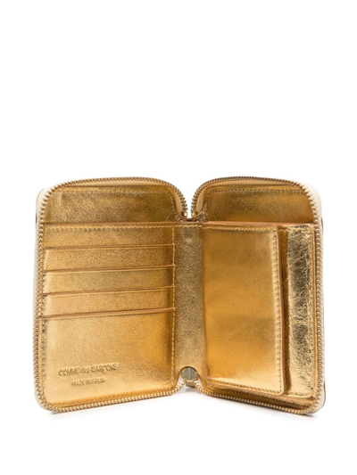 Comme Des Garçons Vertical Zip-fastening Wallet In Gold